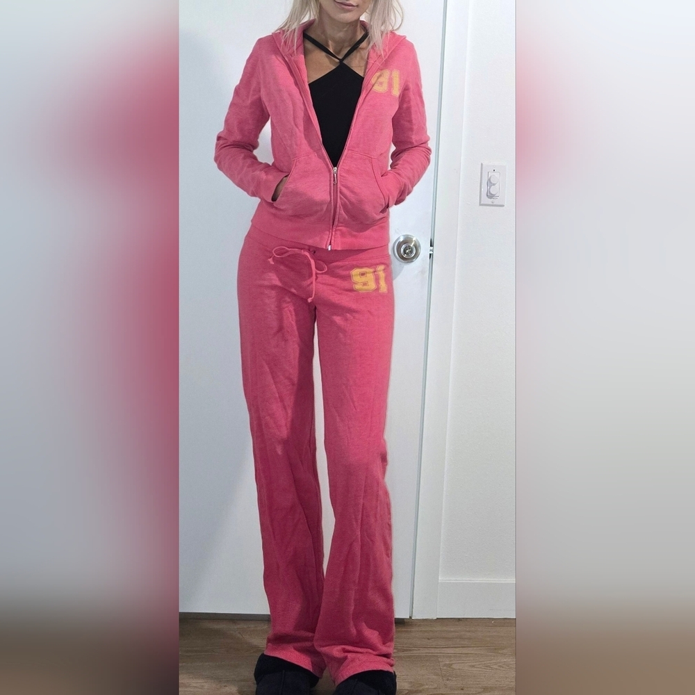 "Juicy Land" Pink Juicy Couture Vintage Cotton Tracksuit